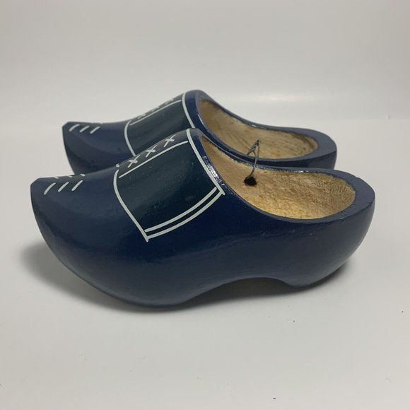 Skinwood Wooden Clogs Kids Size 5.5 Blue Made in Holland - Picture 10 of 10